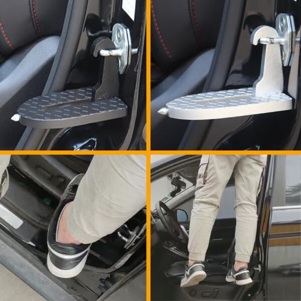 Foldable Car Door Step Pedal Universal Auto Rooftop Luggage Ladder Hooked Foot Pegs Doorstep Safety Hammer - Image 3